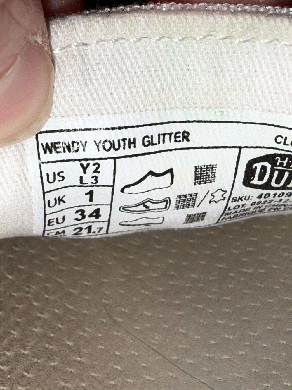 Hey Dude Wendy Youth Glitter Casual Slip-On Shoes Off-White Size Y2